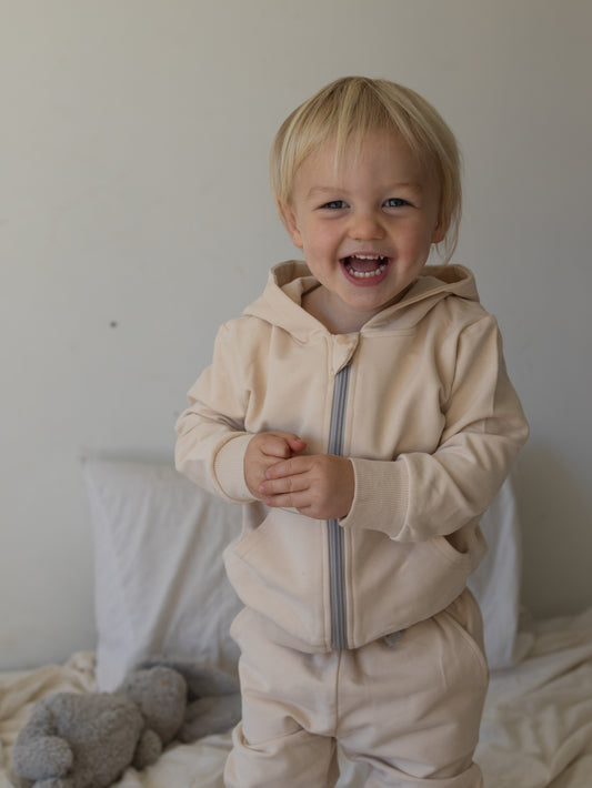 Milk Organic Cotton Zip Up Hoody Tracksuit Set
