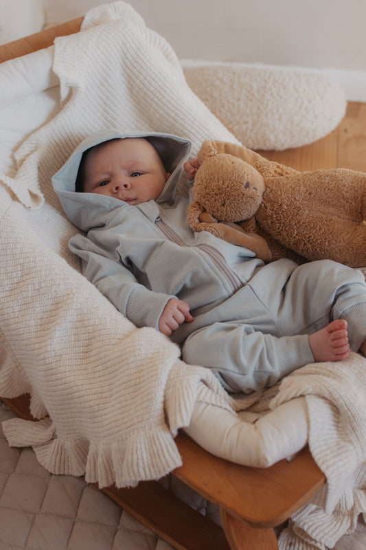 Sky Organic Cotton Zip Up Hoody Tracksuit Set