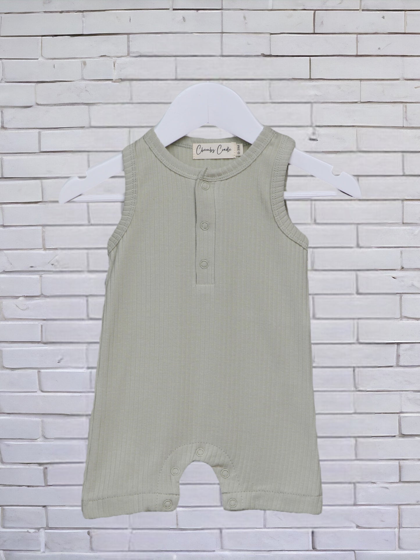 Pistachio Ribbed Sleeveless Bodysuit