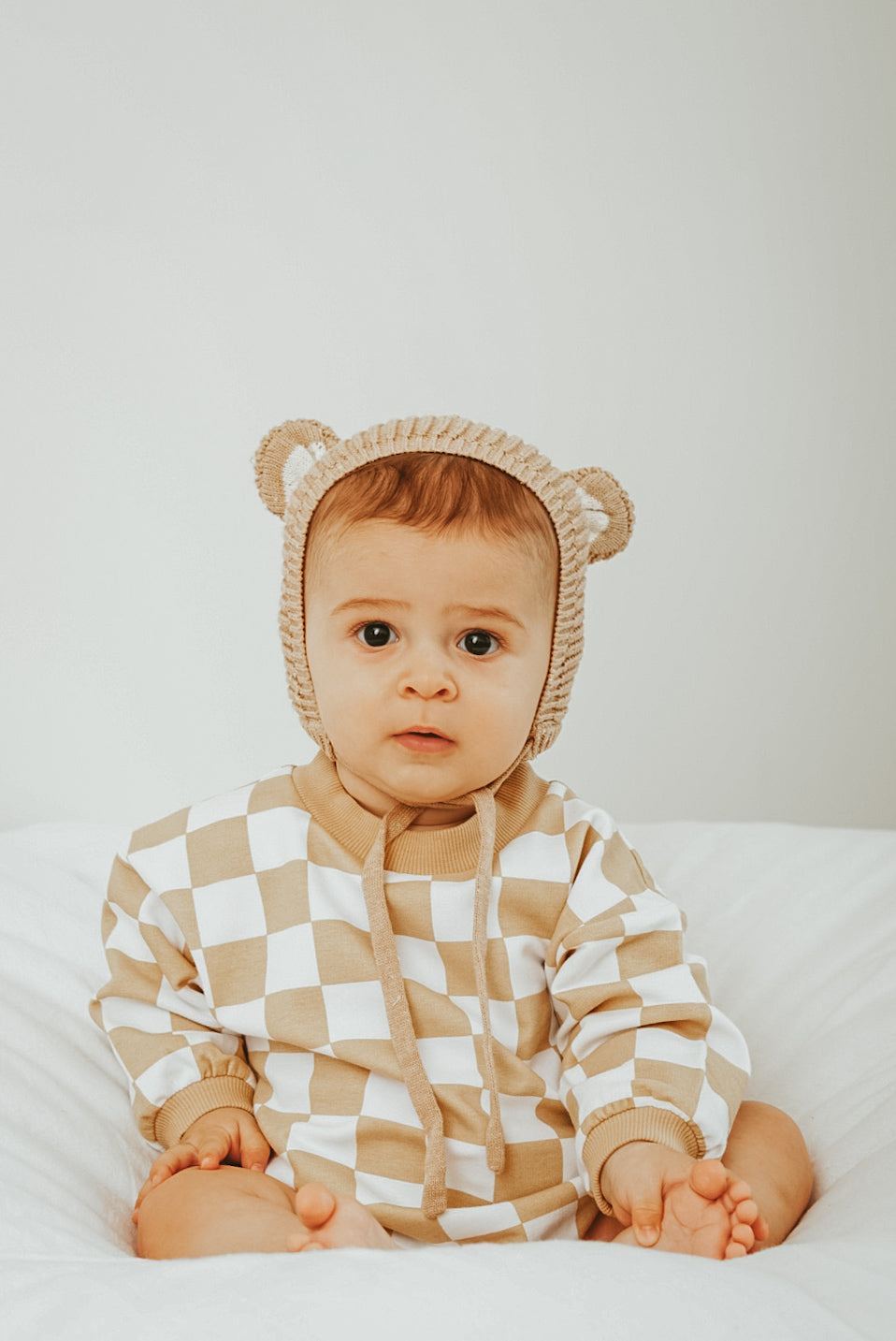 Mustard Checkered Organic Cotton Romper