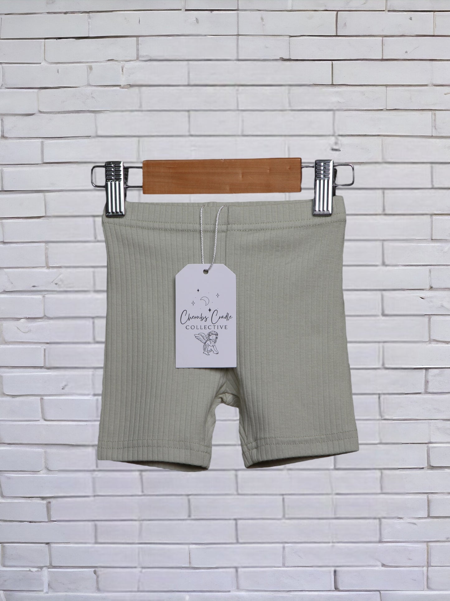 Pistachio Ribbed Bike Shorts