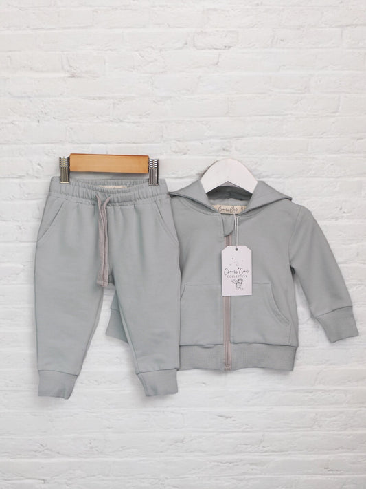 Sky Organic Cotton Zip Up Hoody Tracksuit Set