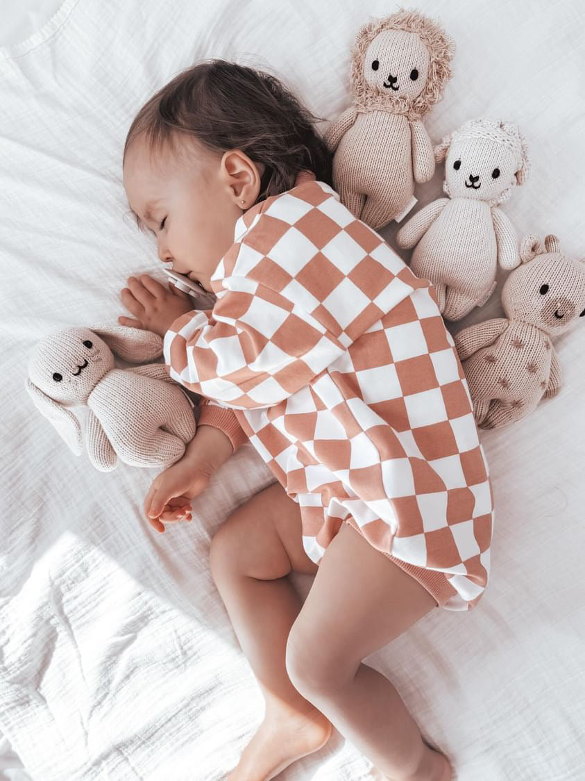 Berry Checkered Organic Cotton Romper