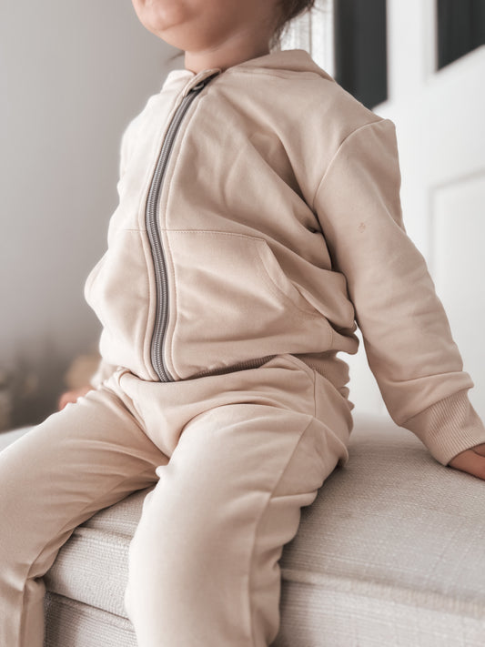Milk Organic Cotton Zip Up Hoody Tracksuit Set