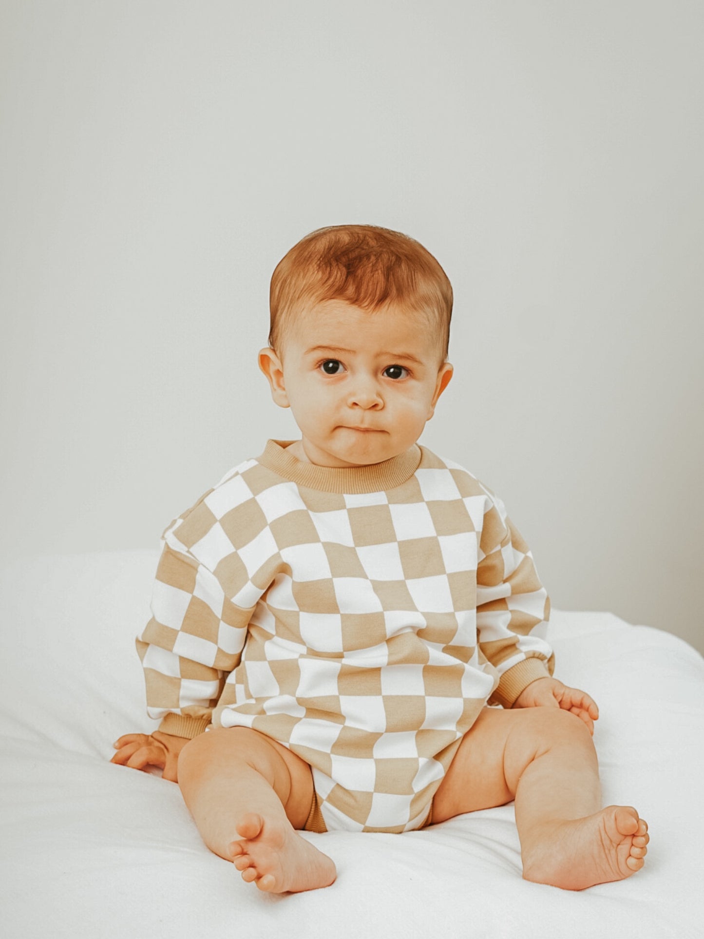 Mustard Checkered Organic Cotton Romper