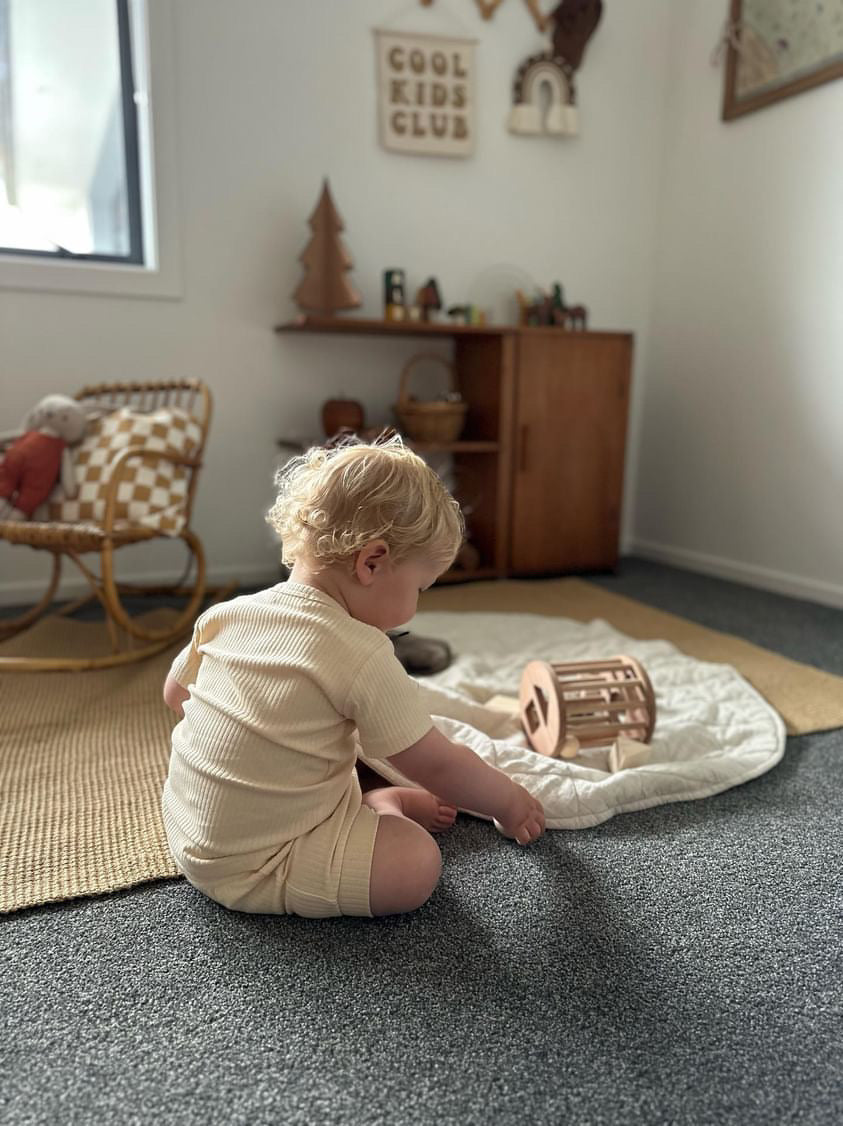 Buttercream Ribbed Organic Cotton T Shirt & Short Set